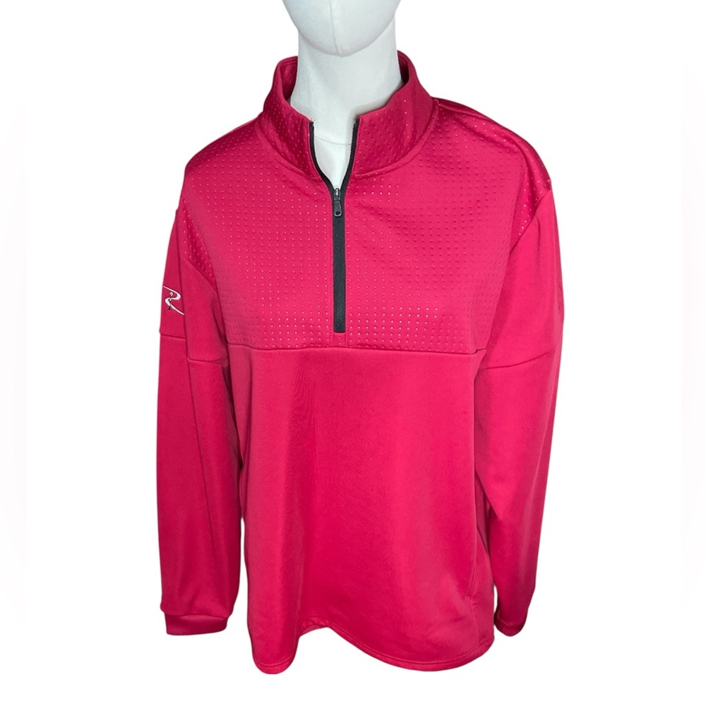 Adidas golf clima warm quarter-zip pink pullover